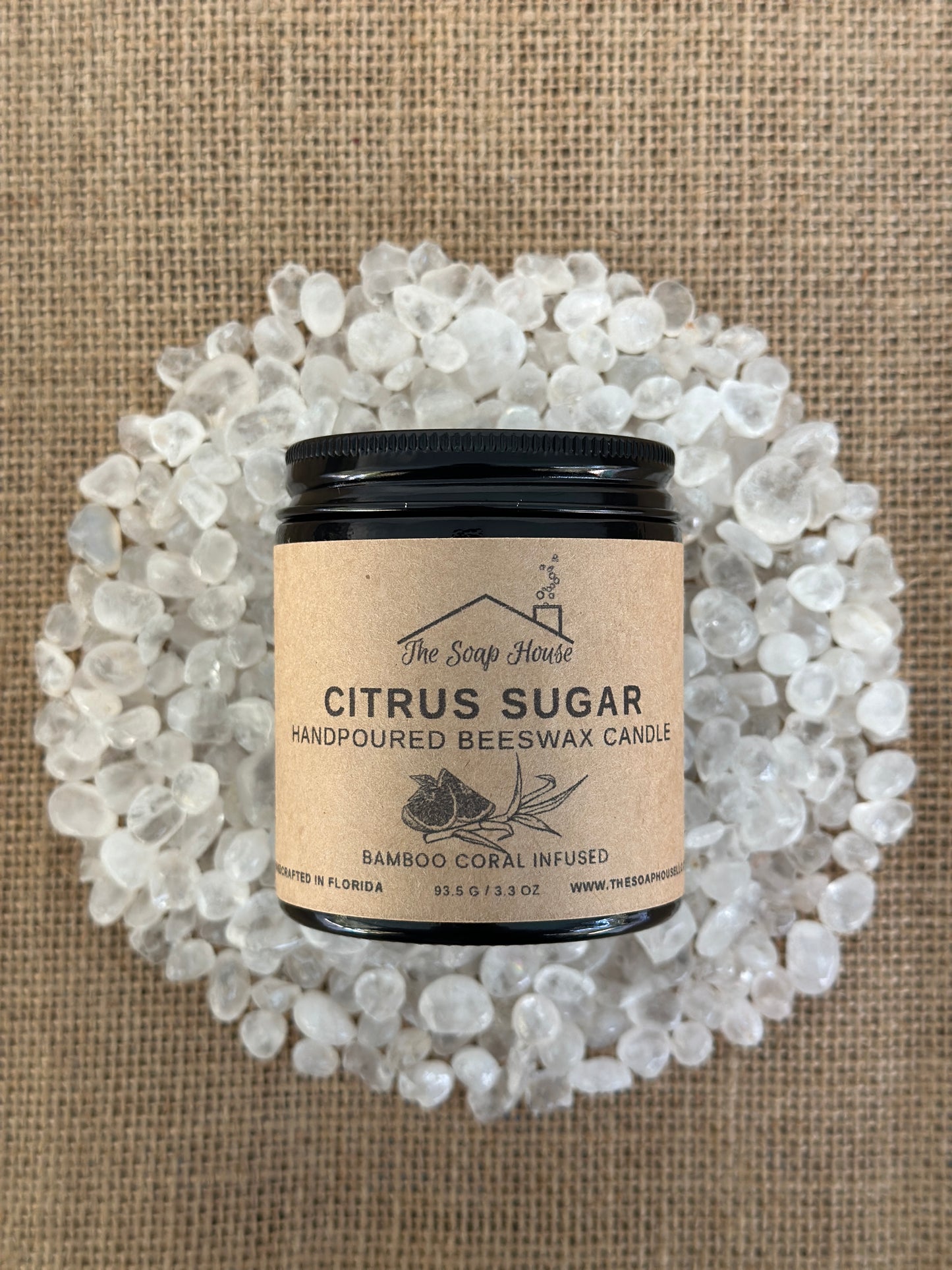 Hand Poured Beeswax Candle - Citrus Sugar