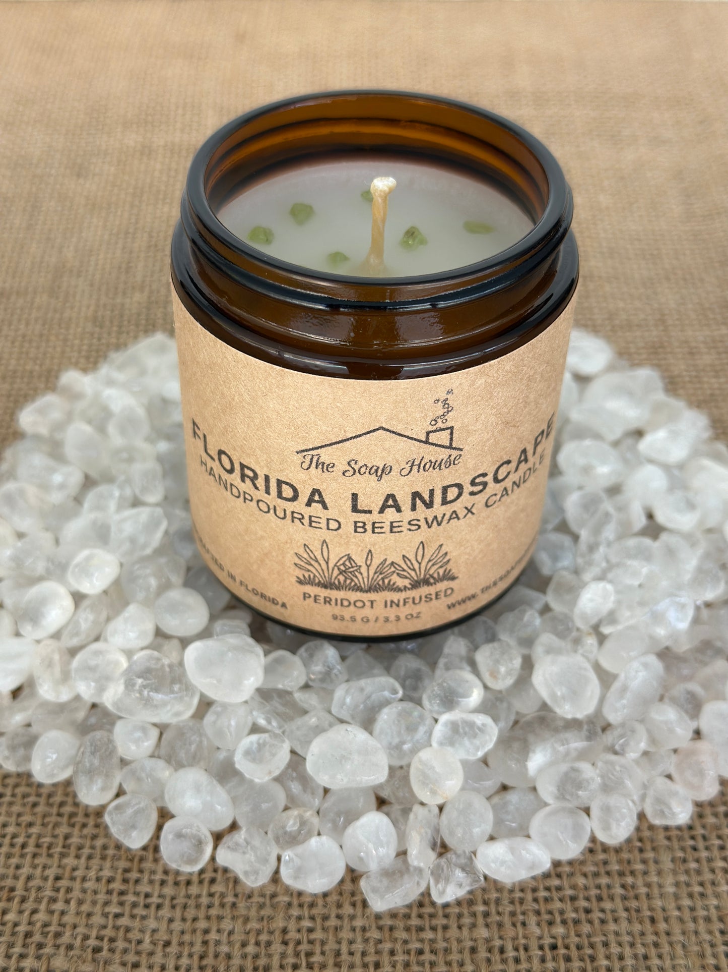 Hand Poured Beeswax Candle - Florida Landscape