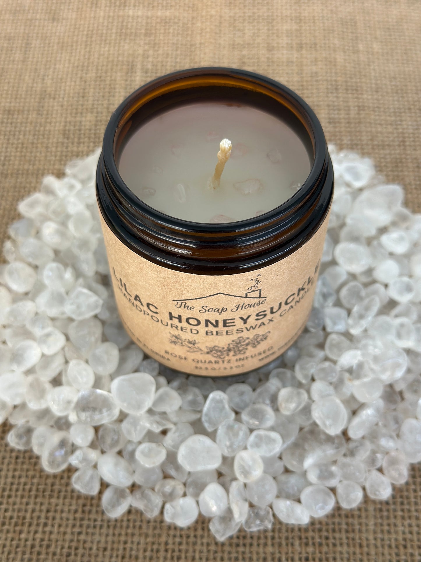 Hand Poured Beeswax Candle - Lilac Honeysuckle