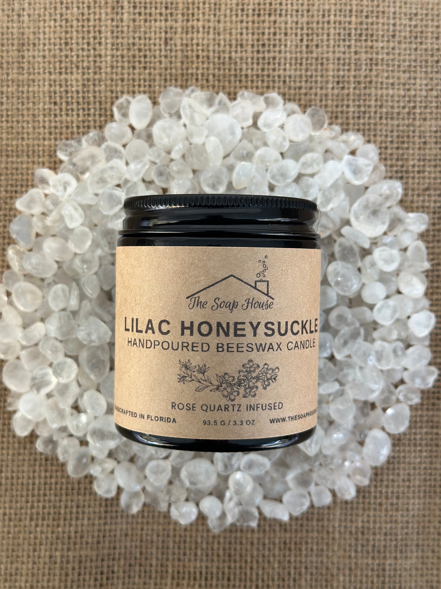 Hand Poured Beeswax Candle - Lilac Honeysuckle
