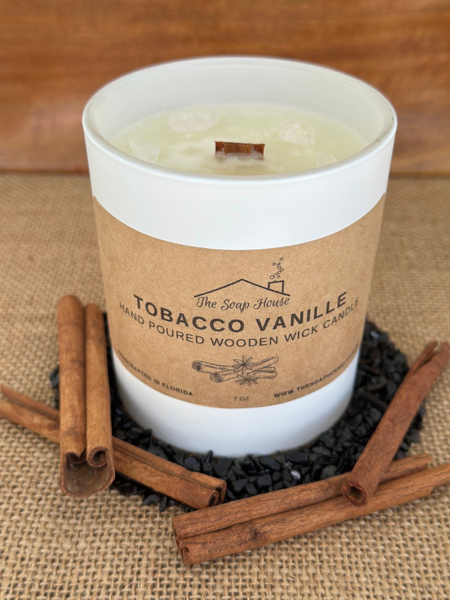 Wooden Wick Candle- Tobacco Vanille