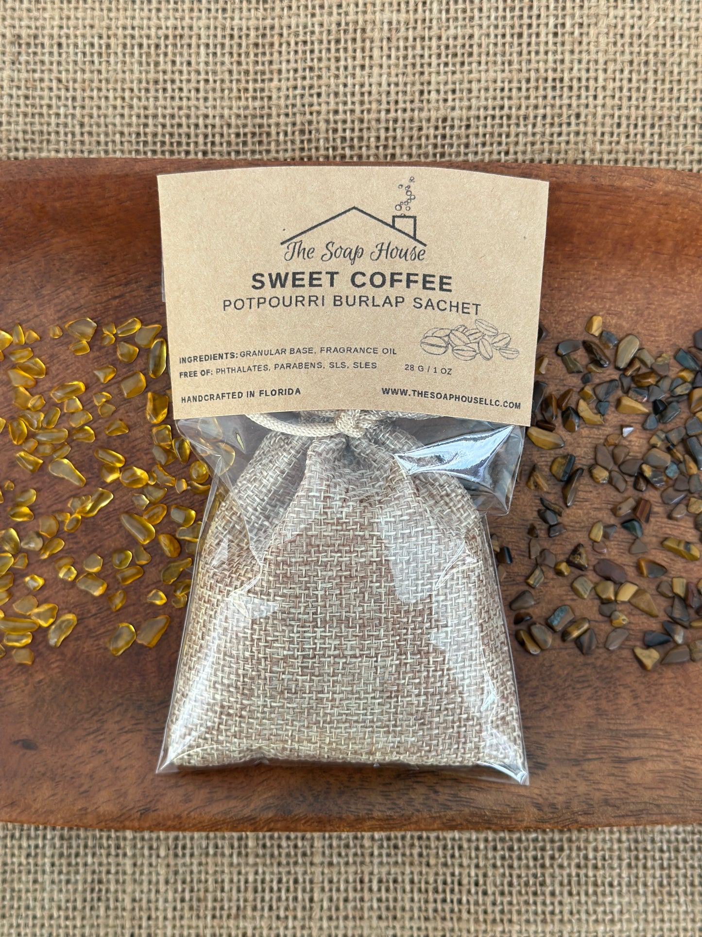 Potpourri Burlap Sachet- Sweet Coffee