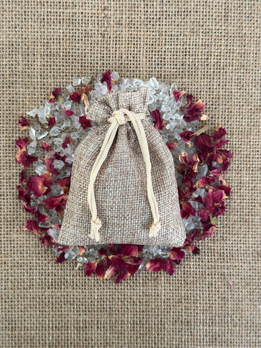 Potpourri Burlap Sachet- Bergamot Rose