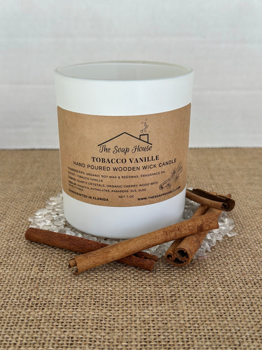 Wooden Wick Candle- Tobacco Vanille