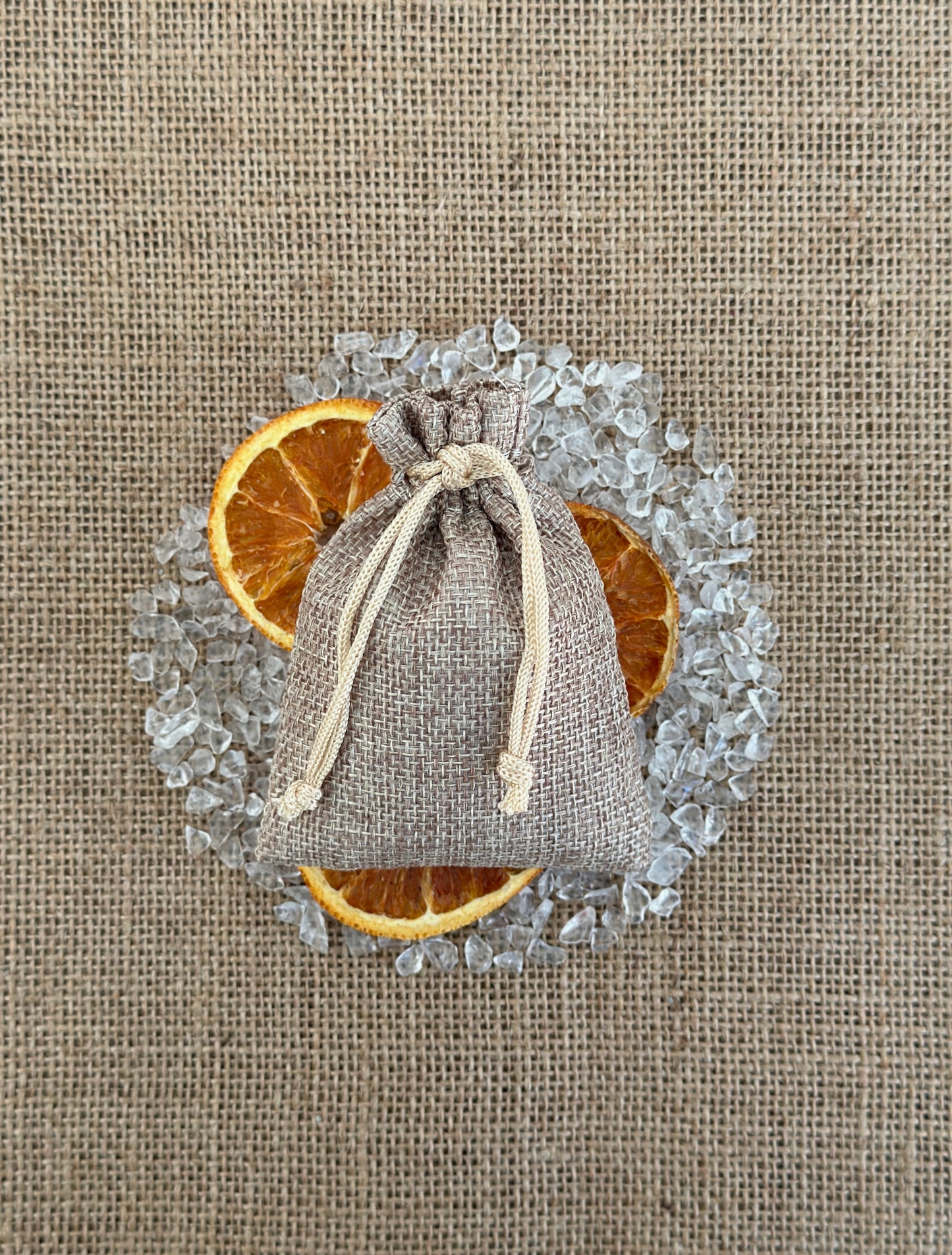 Potpourri Burlap Sachet- Mahogany Teakwood