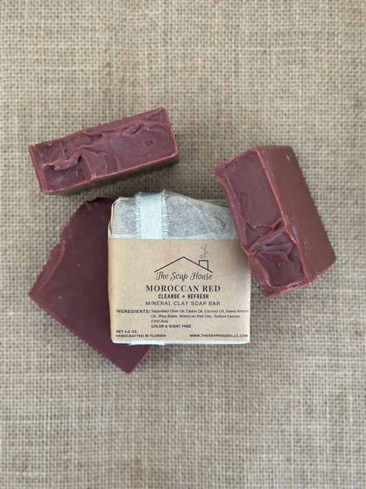 Mineral Clay Soap- Moroccan Red