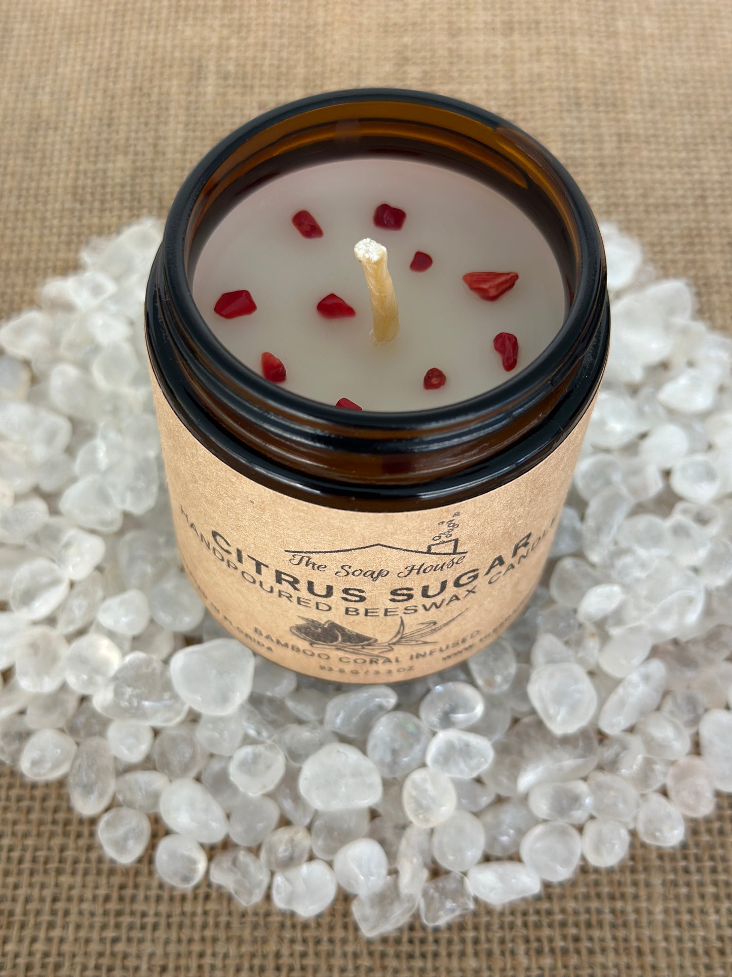 Hand Poured Beeswax Candle - Citrus Sugar