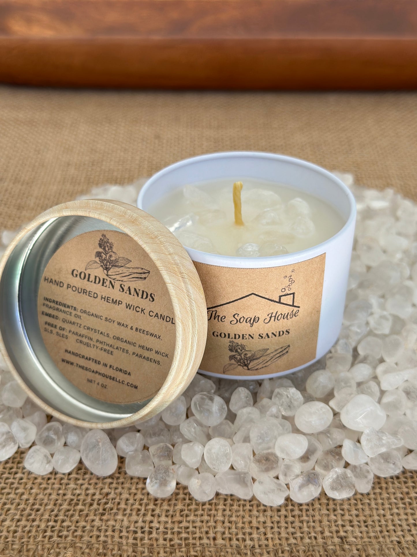 Hemp Wick Candle- Golden Sands