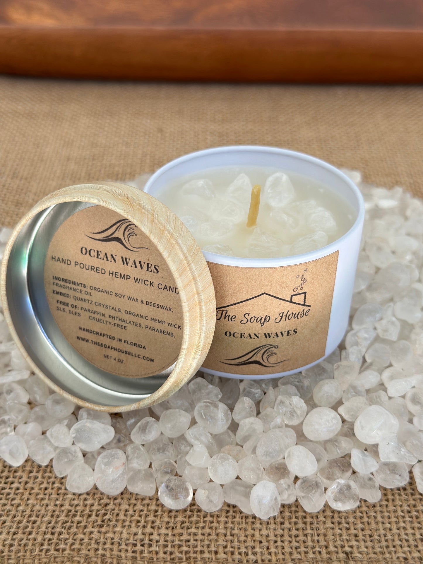 Hemp Wick Candle- Ocean Waves