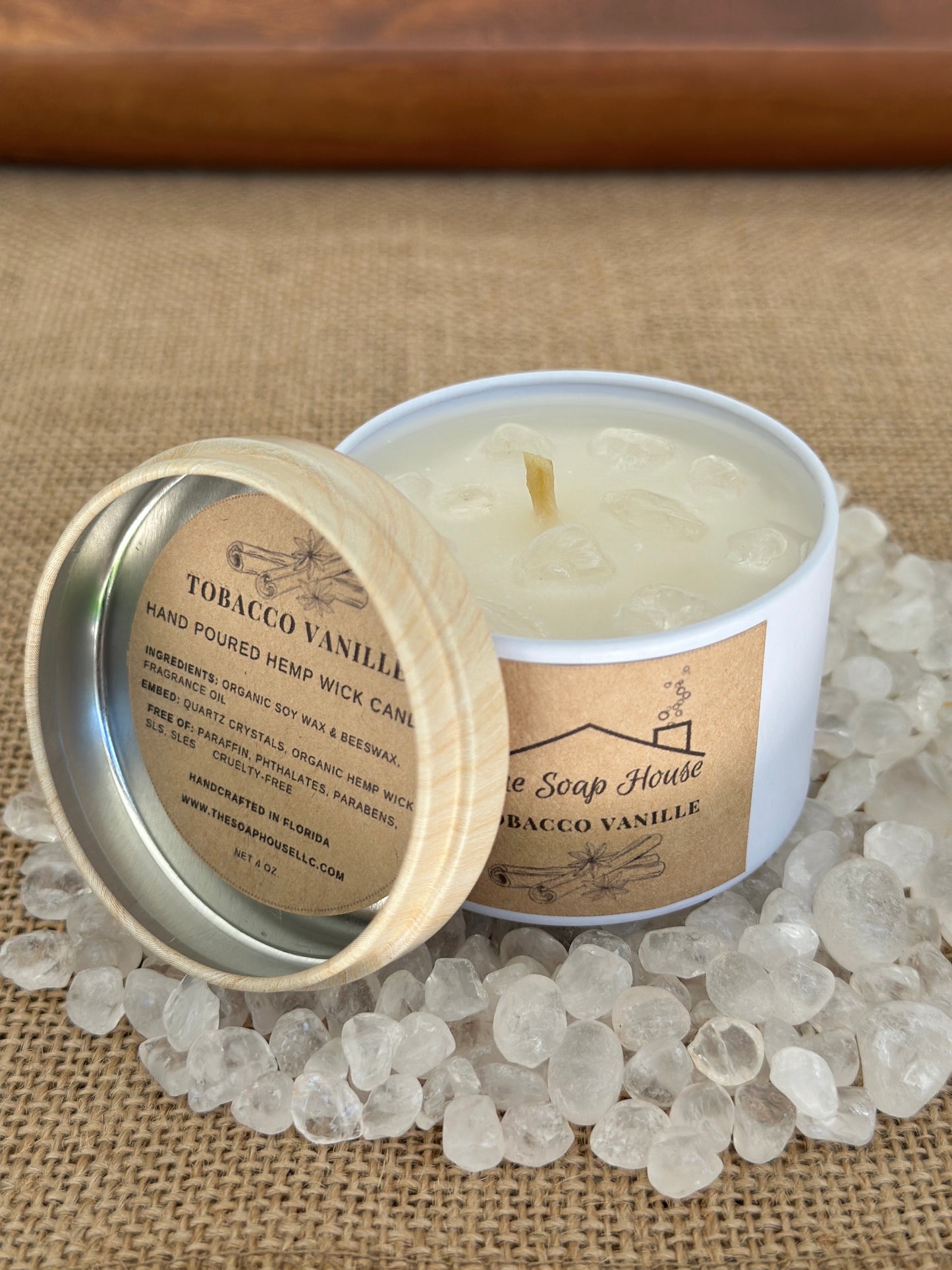 Hemp Wick Candle- Tobacco Vanille