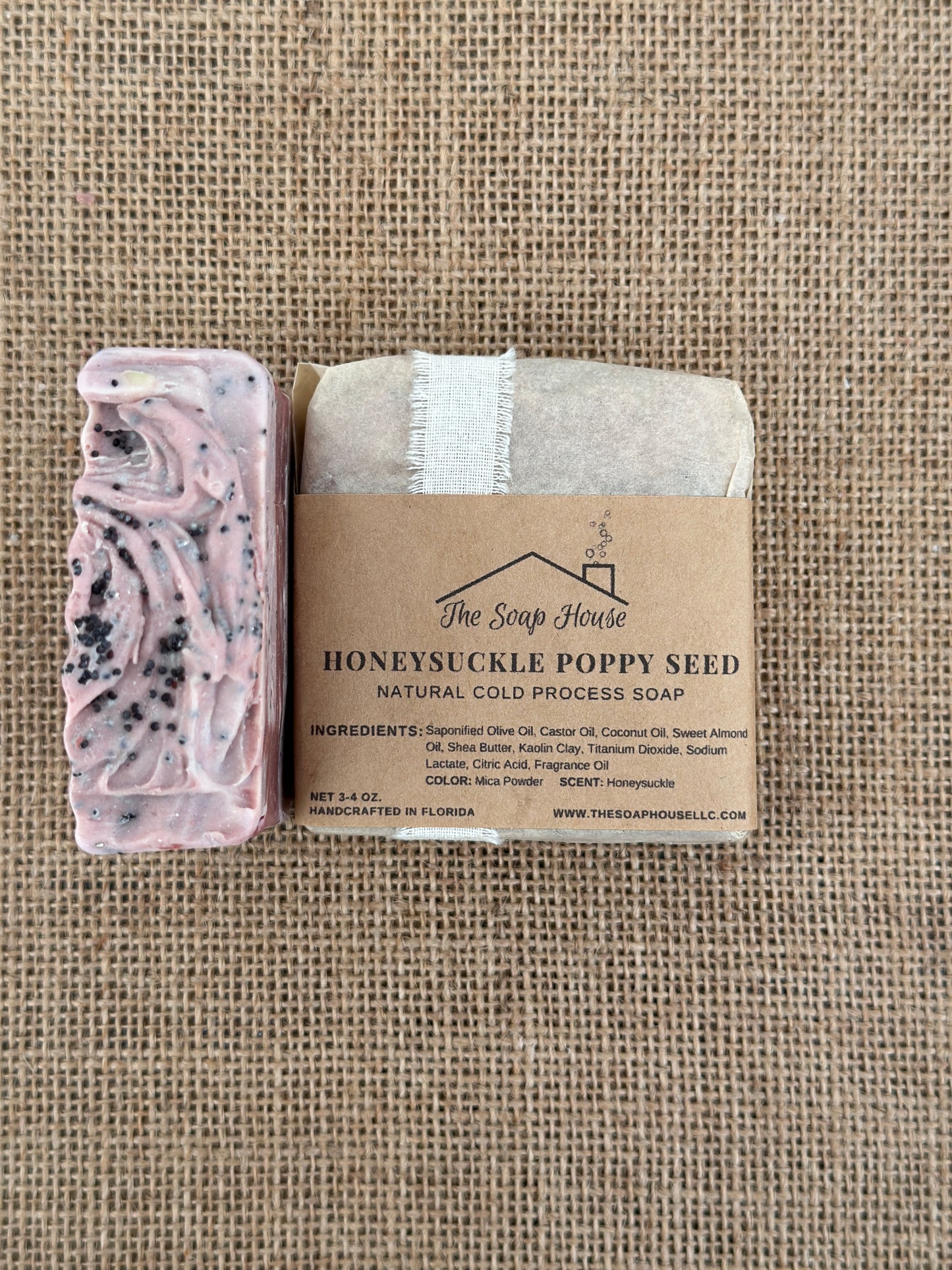 Artisan Shea Butter Soap- Honeysuckle & Poppyseed