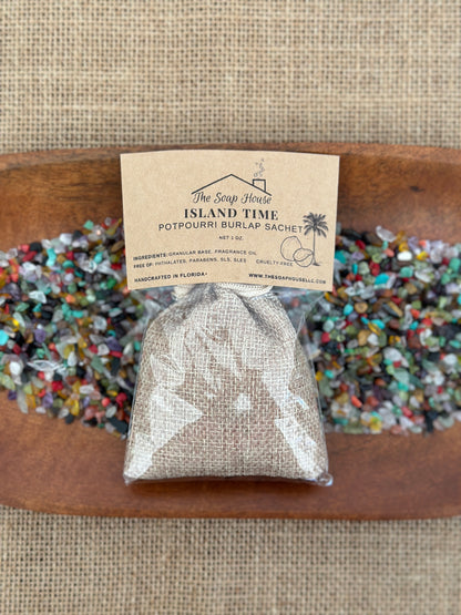 Potpourri Burlap Sachet- Island Time