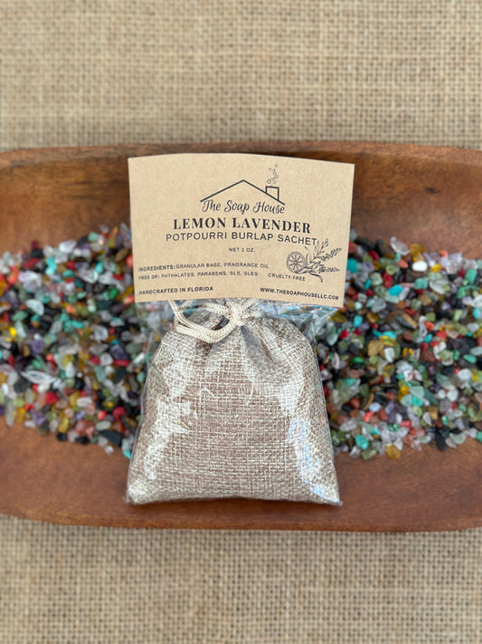 Potpourri Burlap Sachet- Lemon Lavender